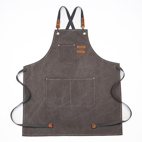 (gris)tablier De Cow-boy De Avec Poches Pour Coiffeur, Peintre, Jardinier, Styliste De Coiffure Pour Femme Et Homme (1/4)