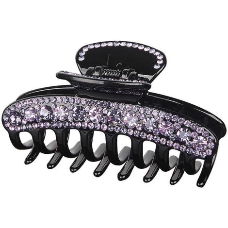 pinces Cheveux En Strass - Violet, Design Dlicat, Pinces Cheveux De Haute Qualit, Coiffure En Diamants Tincelants L'arrire De La Tte, Fixation (1/4)