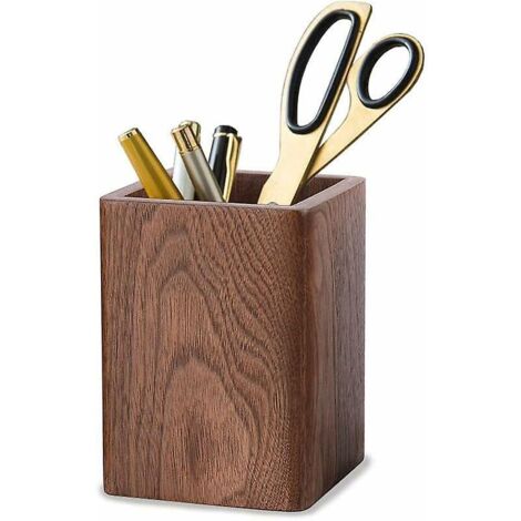 porte-stylos En Bois (marron), Porte-stylos En Bois, Porte-stylos D'organisation, Noyer, Artisanat, Dcoration De Bureau, Papeterie, Pinceaux De Ma (1/5)