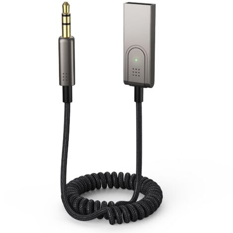 rcepteur Bluetooth 5.1 Voiture - Prise Jack 3,5mm Usb Adaptateur Audio Sans Fil Bluetooth Avec Microphone Intgr, Faible Latence, Plug Et Play Pou (1/5)