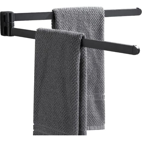 (noir)porte-serviettes Pivotant Chrom En Acier Inoxydable Avec 2 Barres Pivotantes (1/5)