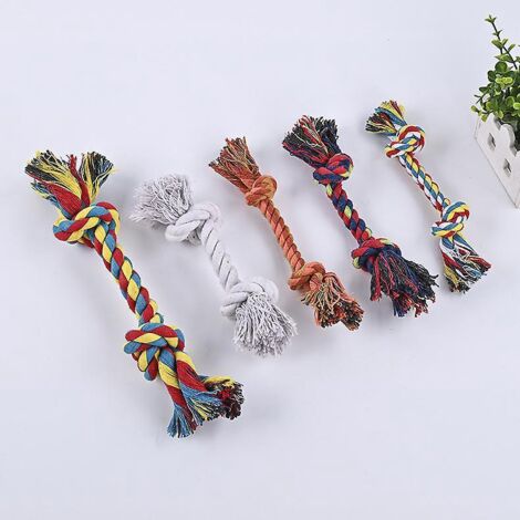 noeud En Coton Pour Chien 17 Cm Poigne De Dentier Pour Chien Jouet Pour Chien Accessoire Pour Chien Corde Tresse Dents (couleur Alatoire) (1/5)