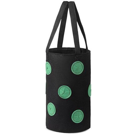 sac De Plantation Pour Fraises (noir - 3 Gal), Sac De Plantation Pour Fraises, Jardin Suspendu, Avec 12 Trous, Sac De Plantation Pour Fraises, Her (1/5)