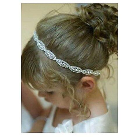 bandeau Exquis En Strass Pour Enfants, Coiffe En Perles Simples Cousues La Main, Accessoires De Cheveux En Perles De Riz (1/4)