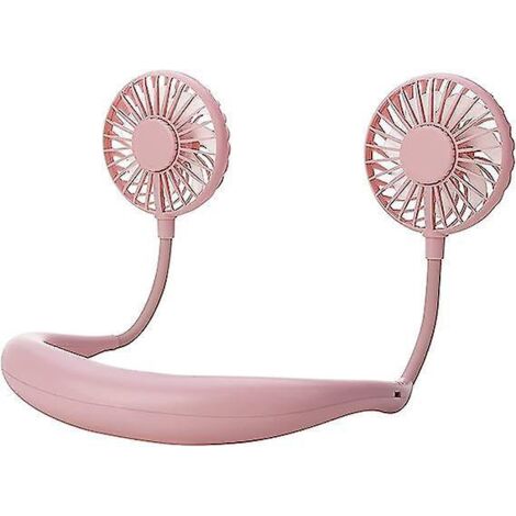 (rose) Ventilateur De Cou Portable, Ventilateur Rechargeable Usb Avec 3 Vitesses Rglables, Ventilateur De Cou Portable Rechargeable Avec Lumire Le (1/5)