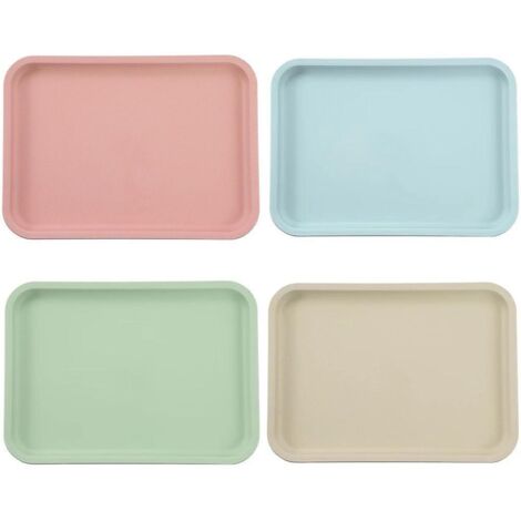 4 Pcs Plateau De Service Plastique 24.517.5cm Plateau Restauration Plateau Repas Rectangulaire Petit Plateau Cafe Plateau Repas Cantine Pour Apri (1/5)