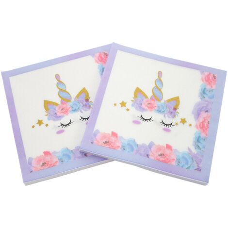lot De 40 Serviettes En Papier Colores-serviettes De Table Imprimes Motifs De Dessins Anims, Pour Cocktail, Fte, Bricolage, Origami, Pour La Gas (1/5)