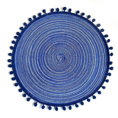 sous-verres En Fil De Coton - Bleu, Style Ins, Napperons Tisss Semi-artisanaux, Style Bohme, Pour Dcorer Les Tables De Bar-restaurant (1/3)