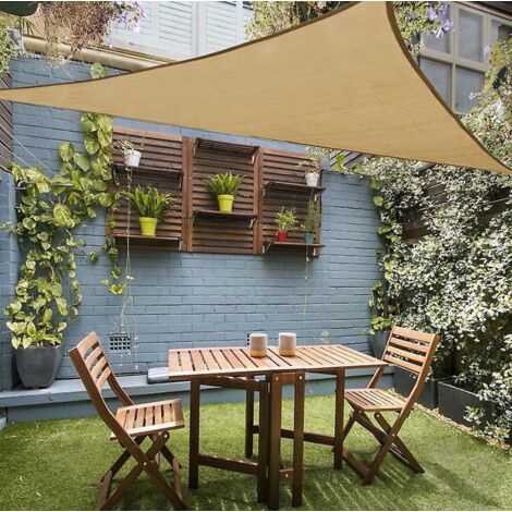 voile D'ombrage Triangulaire Beige Jaune 3x3x3m-ombrage Extrieur Cour Jardin Auvent Anti-ultraviolet (1/5)