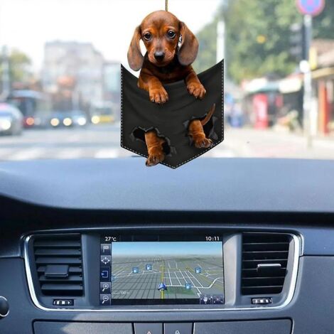 ornement Suspendu Voiture Oscillante, Accessoires Suspendus Mignons, Rtroviseur Voiture Suspendu Ornement, Charme De Voiture Bouledogue Pour Rtrov (1/5)