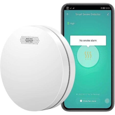 wifi Avec De Dtecteur D'incendie Sans Fil Intelligent Avec Fonction De Mise En Sourdine Par App Alarme De Test Pour L'avertissement D'incendie (1/5)
