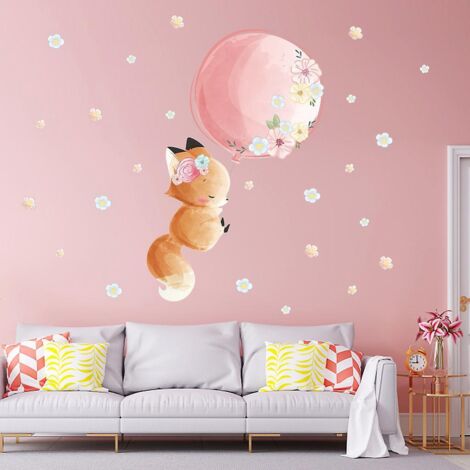 stickers Muraux Le Petit Ballon Renard Autocollants Muraux Mural Stickers Pour Chambre Salon Mur Tv (1/5)