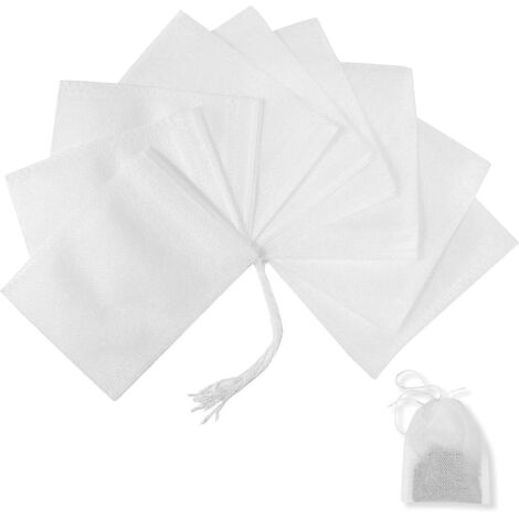 lot De 100 Sacs En Mousseline De Non-tiss Avec Cordon De Serrage, 7 Cm X 9 Cm, Rutilisables En Maille Pour Le Th, Le Caf Et Les Pices (1/5)