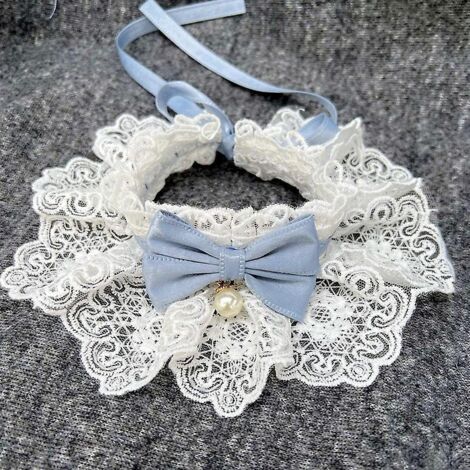 (bleu)petit Bavoir Broderie Triangle Vtements La Mode Costume Avec Rglable Scraft Bavoirs Pour Animaux De Compagnie Chiens Accessoires Classique (1/3)