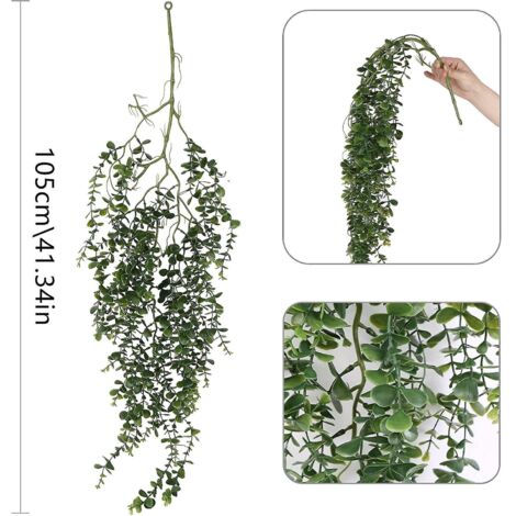 2 Piece Faux Fern Vine (dark Green) - Faux Lierre Dcoratif Pour L'intrieur Et L'extrieur, Fausse Verdure Dcorative Pour Le Salon, La Cuisine, Le B (1/5)