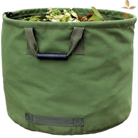 sac Ordures En Toile Impermable Pour Le Jardin - Vert Arme, Sac Feuilles De Grande Capacit, Rangement Pour Jouets, Sac Ordures, Pliable (1/5)