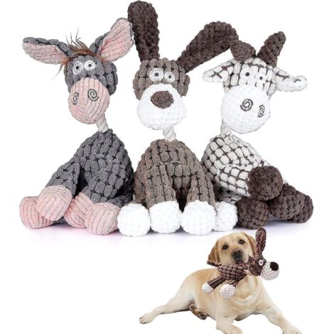 lot De 3 Jouets Pour Chiens Squeak Toys, Jouets En Peluche Pour Chiens, Jouets Mcher Interactifs Pour Grands Et Petits Chiens (lot De 3) (1/5)