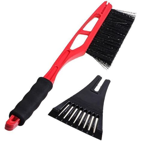 rouge 55cm Brosse Neige + Grattoir Glace Avec Poigne Antidrapante De Confort Gratte-givre Et Balai Pare Brise Outil D'hiver (1/5)
