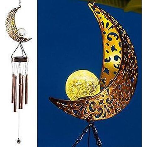 carillon Olien De Lune, 18  11  104cm Carillon Olien  Nergie Solaire Mobile Led Carillon Olien, Lune Suspendue Lumire Tanche Dcoration Extrieure (1/5)