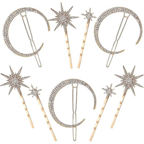 lot De 9 Pinces Cheveux Toile De Lune Pinces Cheveux Toiles Pinces Cheveux Strass Accessoires Femmes Filles Coiffure Dcoration (1/5)