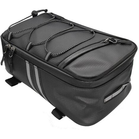 sac De Queue D'outil 8l Sac De Coffre En Cuir Pu Tanche Grande Capacit Sac De Rangement De Bagages Pour Vhicule Lectrique Moto Vlo Noir