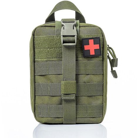 trousse De Premiers Secours De Voyage (vert Arme), Sac Edc Multifonctionnel, Trousse De Premiers Secours Souple, Velcro, Trousse Mdicale Tactique