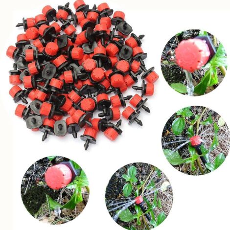 110 Pcs Goutteurs Irrigation Rglables,irrigation Drippers Goutte Goutteurs Irrigation Goutte Goutte,tte De Gicleurs D'irrigation,pour Parterres D (1/5)