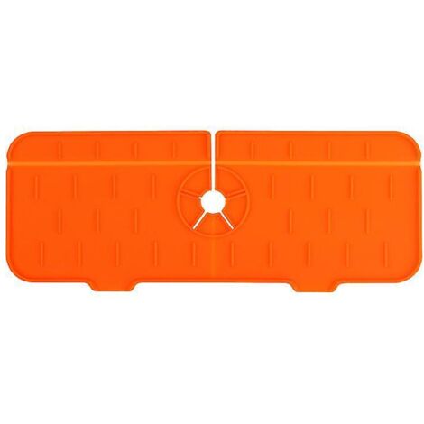 tapis D'gouttage Pour Poigne De Robinet (orange), Tapis De Robinet En Silicone Pour Vier, Tapis De Schage, Cuisine, Salle De Bain, Salle Manger T (1/4)