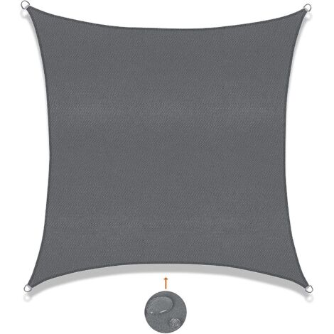 voile D'ombrage Rectangulaire 2x2m Gris Anthracite Impermable Toile Ombrage Uv Protection Pour Patio Jardin, Terrasse,extrieur, Balcon (1/4)