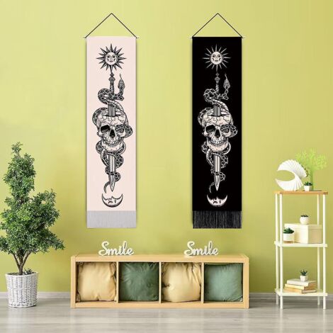 lot De 2 Tapisseries Crne De Soleil - 32.5x130cm Dcoration Murale Japonaise Paysages Nature Chambre Intrieur (1/5)
