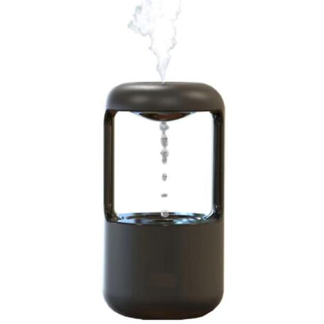 humidificateur D'air Noir, Humidificateur Gouttes D'eau Anti-gravit, Lumire De Nuit Crative Pour La Maison, Compteur De Brume De Grande Capacit (1/3)