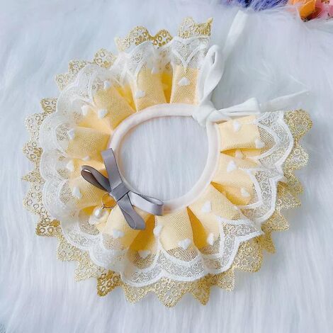 (dentelle Champagne)petit Bavoir Broderie Triangle Vtements La Mode Costume Avec Rglable Scraft Bavoirs Pour Animaux De Compagnie Chiens Accessoi (1/4)