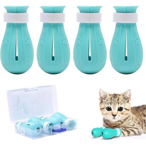 cat Wash Anti-scratch Cat Foot Boots (blue), Protection Ajustable Des Pattes De Chat Pour La Maison, La Salle De Bain, Le Toilettage, Le Contrle D (1/5)