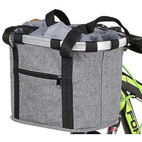 panier Pliant Amovible Pour Vlo De Chien (modle Zip Gris) Avec Panier De Guidon Ajustable Dgagement Rapide Pour Une Installation Facile (1/5)