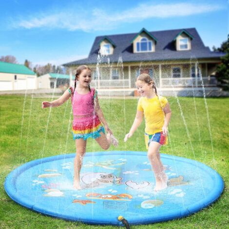 (bleu 170cm)tapis Jet D'eau Pliable Jeu Et Extrieur Jardin Piscine Plage Jouet Pliable Portable Pvc Pour Enfants Plein Air Activits De Famille (1/5)
