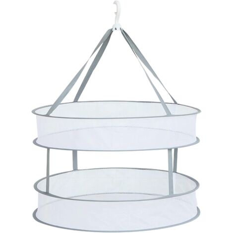 panier De Schage Double Pliable - 48cm De Diamtre, Panier De Schage De Vtements Suspendus Panier De Schage En Maille Pliable, Panier De Schage Pli (1/4)