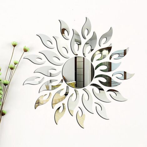 stickers Mural De Tournesol 3d Autocollants,2 Pices Autocollant Mural De Miroir Dcoratif Bricolage Tournesol,art Dco Sticker Mural,decoration Mais (1/5)