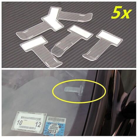 5 Pcs Support De Ticket De Voiture,support De Ticket De Facture En Plastique Transparent,support De Ticket De Parking,accessoires De Voiture (1/4)