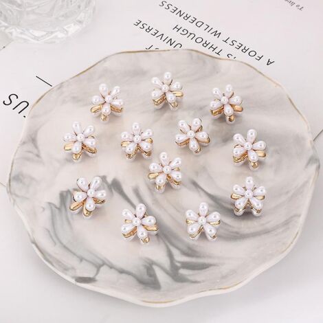 10 Pcs Mini Pince Cheveux En Forme De Fleur Avec Perles Mini Barrette Clip Pince Cheveux Perle Barrette Cheveux Accessoire Pour Cheveux Pour Fe (1/5)