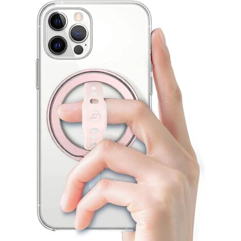 or Rose-new (upgrade) Porte-tlphone Avec Poigne En Silicone Compatible Avec Magsafe, Support Anneau Magntique, Uniquement Pour Iphone 14, 13, 12 P (1/5)