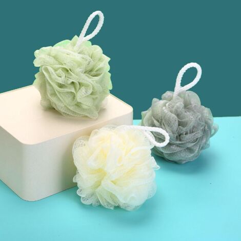 cosmetics - Fleur De Bain & Douche - Lot De 3 - Ponge Exfoliante - Qualit Suprieure - Nylon - Couleurs Assorties (1/5)