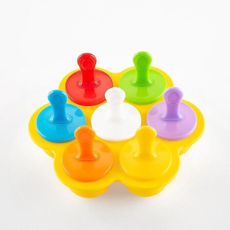 (jaune) Moules Glace En Silicone Avec Btonnets En Plastique, Sans Bpa, Multifonctions Pour Les Enfants (1/5)