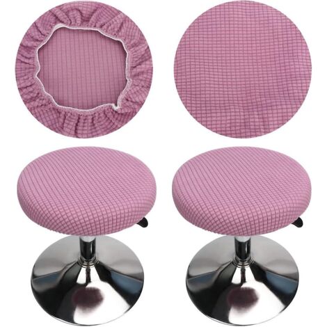 2 Pices Housse Tabouret Rond(mauve), Housse Tabouret De Bar Rond, Lavable Facile D'entretien Doux Et Durable, Pour Tabouret 30-40cm (1/5)