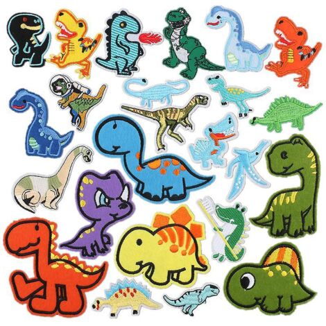 dinosaure Patch Thermocollant, 24 Pcs Autocollant De Patch Dinosaure Applique Patches Broderie Dcoration Patches Pour Vtements Chapeau T-shirt (1/5)