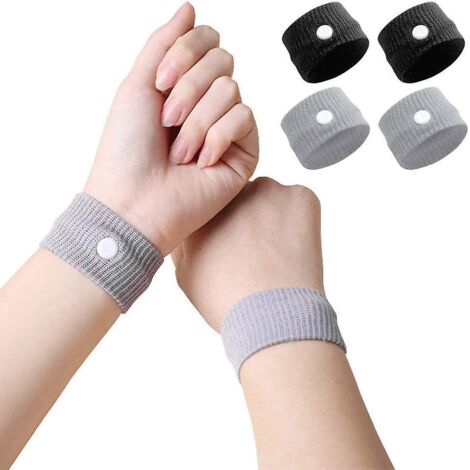 2 Pairs Of Motion Sickness Bands (black And Grey), Wristbands To Relieve Motion Sickness Travel Motion Sickness Bands For People Who Suffer From M (1/5)