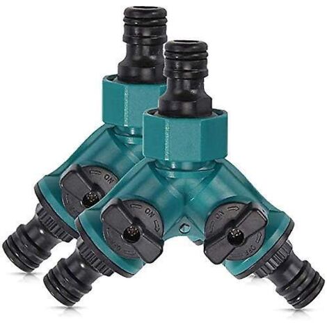 vanne 2 Pices 2 Voies Pour Tuyau D'arrosage Raccord Rapide Pour Tuyau D'arrosage Distributeur Rgulateur D'eau 2 Voies Vanne D'arrt Sparateur Racco (1/5)