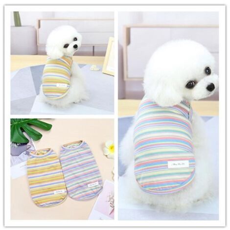 (m) T-shirt Ray Pour Chien, Chemises D't En Coton Respirant, Dbardeur Doux Pour Chien Gilet Sans Manches Pour Chien T-shirt Pour Petit Chien De Ta (1/5)