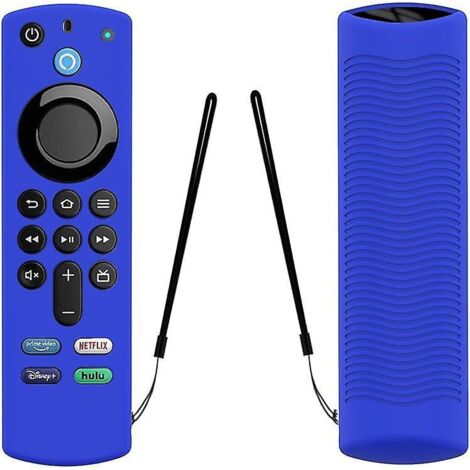 bleu-housse En Silicone Pour Tlcommande Vocale Alexa (3e Gnration) (version 2021) - Housse De Protection Complte Antichoc Lumineuse Pour Tlcommand