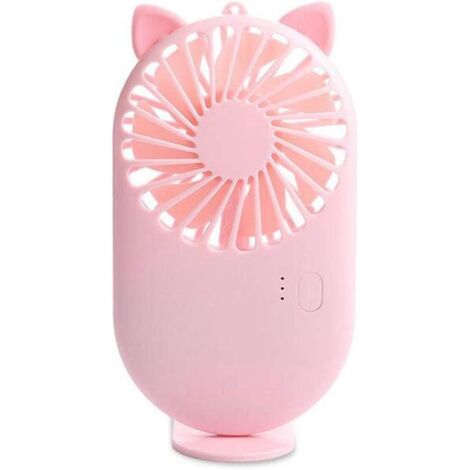 (chat Rose) Mini Ventilateur De Poche Pour Enfants, Sche-cheveux 3 Vitesses, Alimentation Usb, Petit Ventilateur Personnel Paresseux