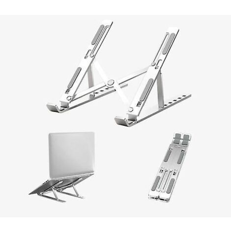 support Pour Ordinateur Portable Ventil En 2 Parties En Aluminium Argent, Support De Bureau Ergonomique Et Pliable Pour Macbook-ipad-notebook-tabl (1/3)